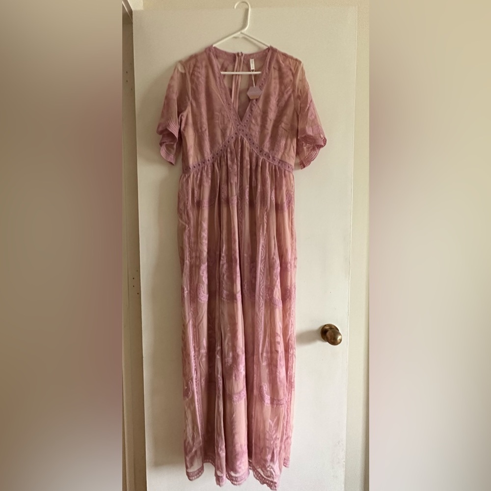 Pinkblush maxi maternity dress (large)